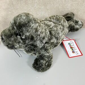 Douglas Cuddle Toys Soft Plush Seal Stuffed Animal 10" Grey Speckled‎